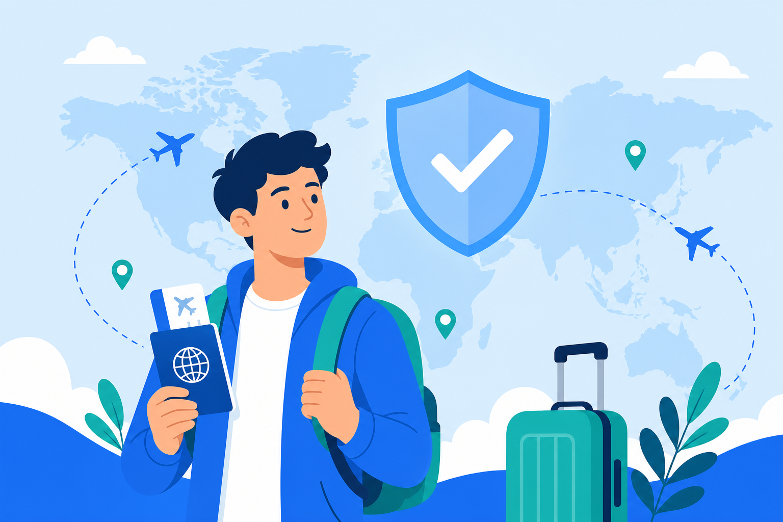 Travel insurance comparison illustration